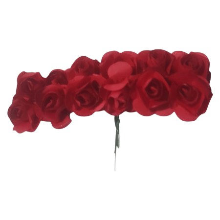 Χάρτινα τριανταφυλλάκια Κόκκινα 15mm σετ 12 τεμαχίων για scrapbooking, μπομπονιέρες και DIY χειροτεχνίες.