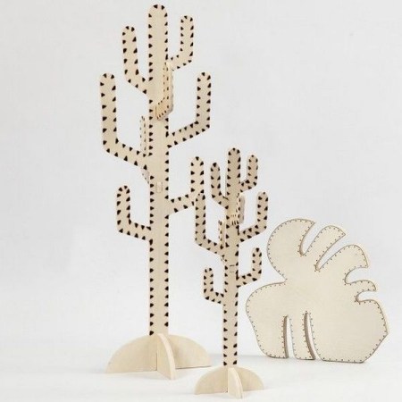 Ξύλινος Διακοσμητικός Κάκτος διάστασης 38x12cm πάχους 8mm