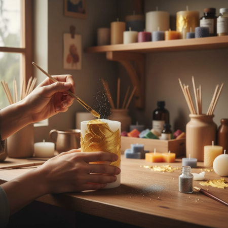 Βερνίκι Επικάλυψης Βαφής Κεριών Μεταλλικό Χρυσό 250ml