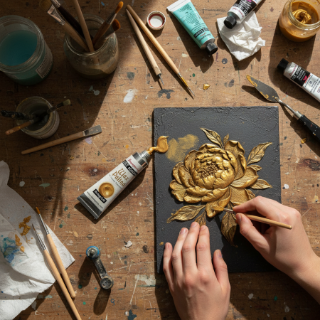 Σωληνάριο δακτυλοπατίνας Wax Patina Heritage Gold 40ml της Stamperia