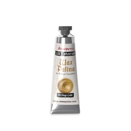 Σωληνάριο δακτυλοπατίνας Wax Patina Heritage Gold 40ml της Stamperia