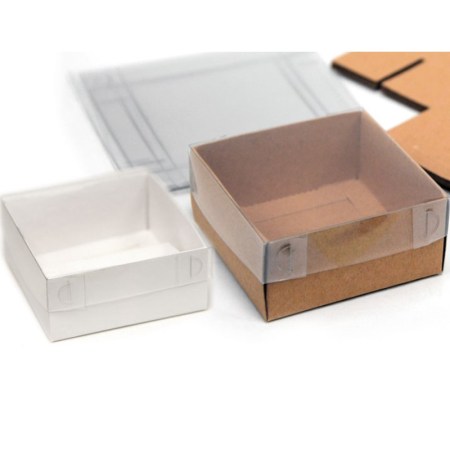 Χάρτινο Κουτί με Ζελατίνα & Καπάκι 11x11x5cm 