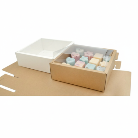 Χάρτινο κουτί με ζελατίνα & καπάκι – μεγάλο 20x20x7cm