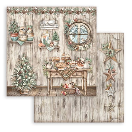 Χαρτί scrapbooking διπλής όψεως Stamperia The Owl's House House Table 30.5x30.5cm για decoupage, scrapbooking, mixed media.