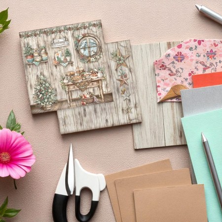 Χαρτί scrapbooking διπλής όψεως Stamperia The Owl's House House Table 30.5x30.5cm για decoupage, scrapbooking, mixed media.