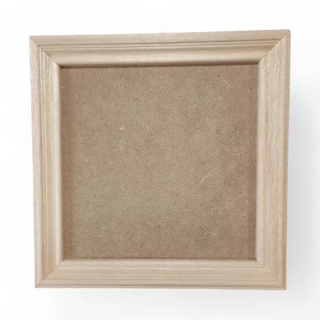 Ξύλινο καδράκι με ανάγλυφο πηχάκι 220x220mm για decoupage, mixed media και DIY χειροτεχνίες.