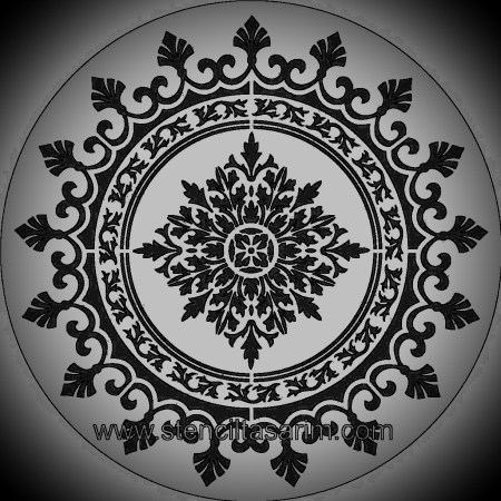Stencil με επαναλαμβανόμενο ethnic σχέδιο 40x40cm 