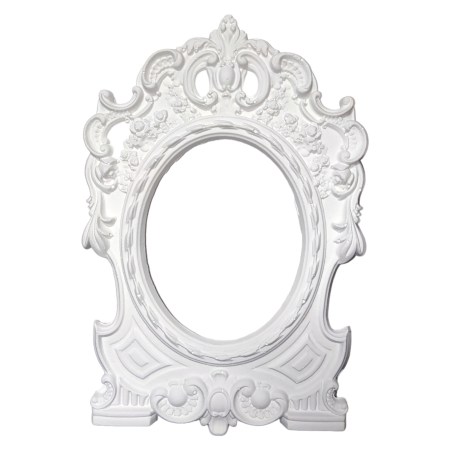 Γύψινη Vintage κορνίζα με οβάλ κενό 25.5x17cm