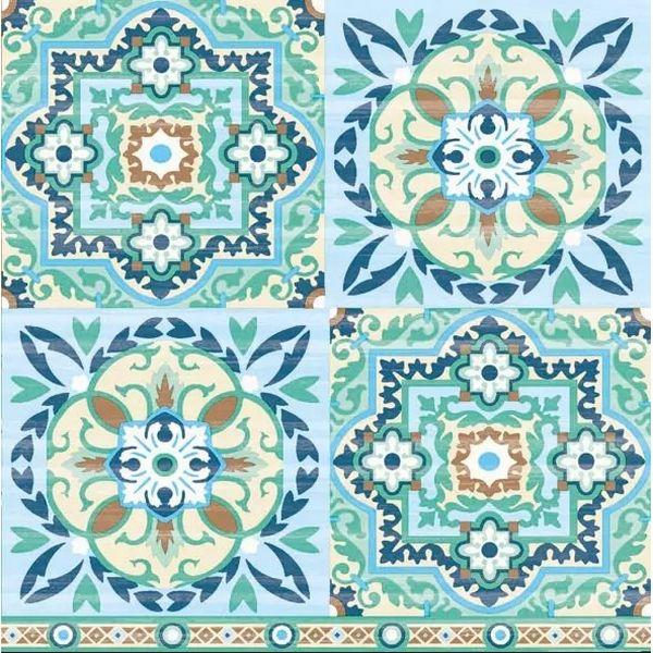 Χαρτοπετσέτα για Decoupage Μπλε τετράγωνα - 1 τεμ.