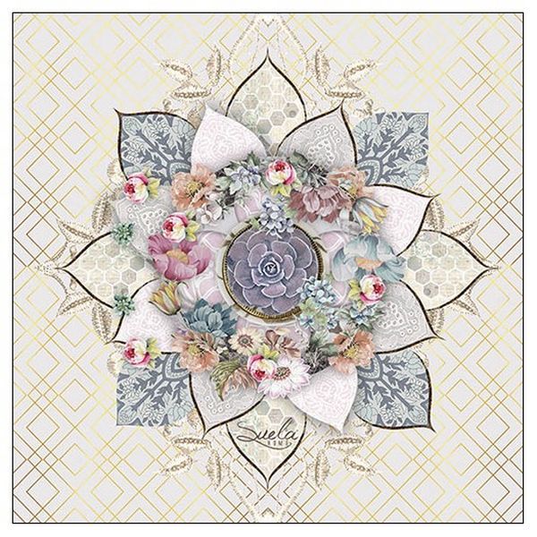 Χαρτοπετσέτα για Decoupage Mandala Λουλούδια - 1 τεμ