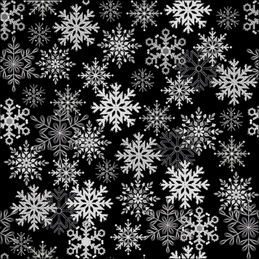 Χαρτοπετσέτα Χριστουγεννιάτικη Snowflakes all over black - 1 τεμ.