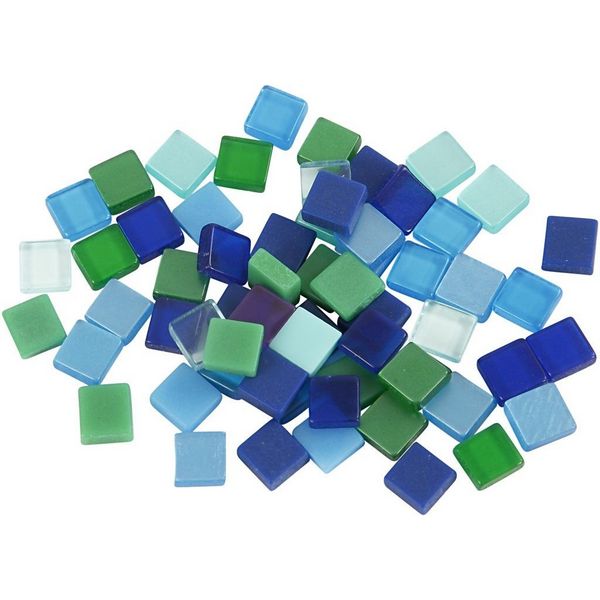 Μίνι ψηφίδες 5x5mm μπλε-πράσινες 25gr