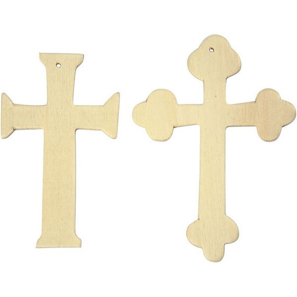 Ξύλινος σταυρός 9x6.5x0.3cm σετ 6 τεμάχια plywood