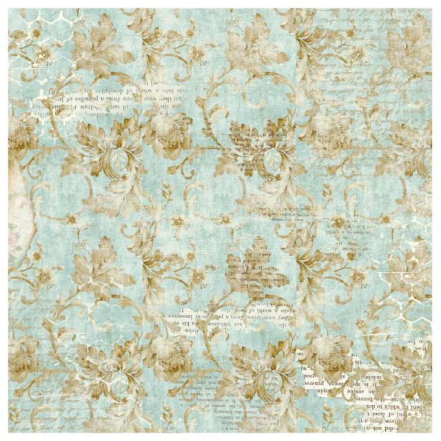 Ριζόχαρτο Φλοράλ Γράμματα Μπλε 50x50cm Stamperia