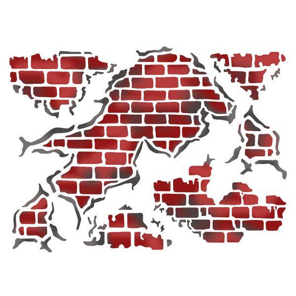 Stencil με τούβλα 15x20cm Stamperia