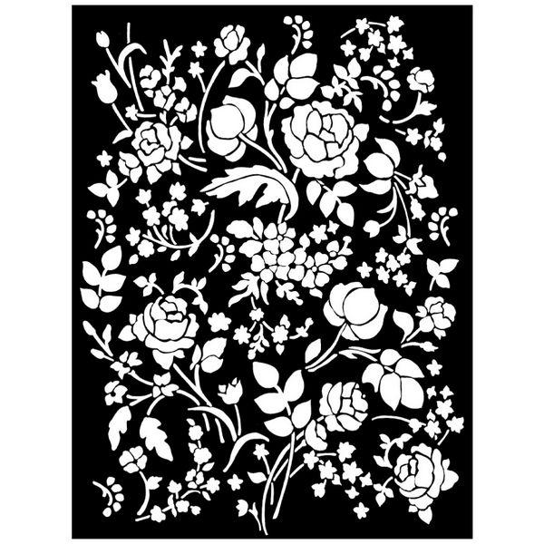 Mix Media Stencils Floral Fantasy Λουλούδια Φόντο 20x25cm (0.2mm Thickness) Stamperia