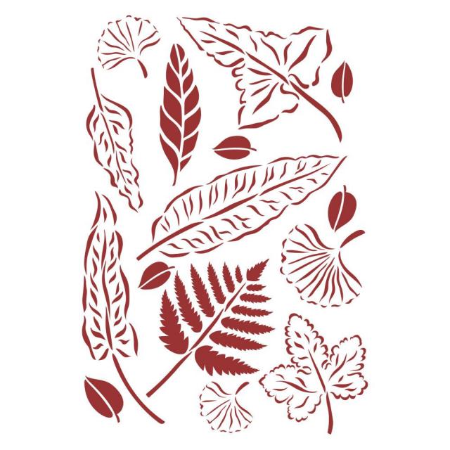 Stencil Romantic Garden House Leaves 29.7x21cm - Stamperia