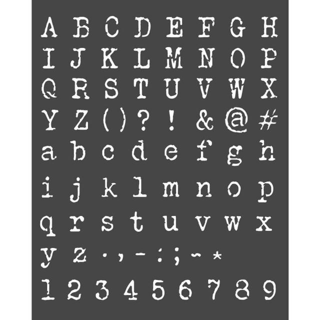 Mix Media Stencil Τοπογραφημένο Αλφάβητο 25x20cm - Stamperia