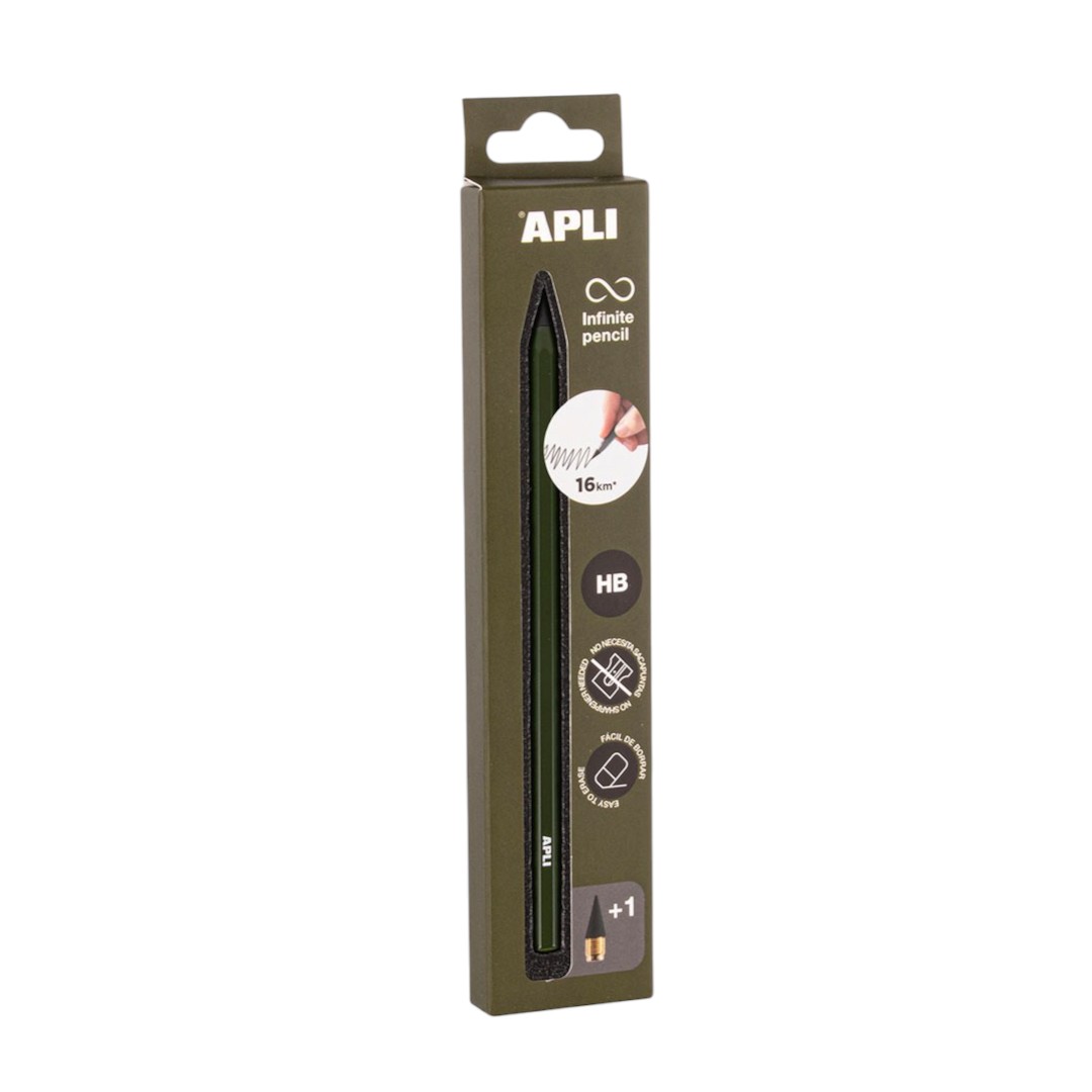Μολύβι Apli Infinite pencil HB assorted col Σκούρο πράσινο