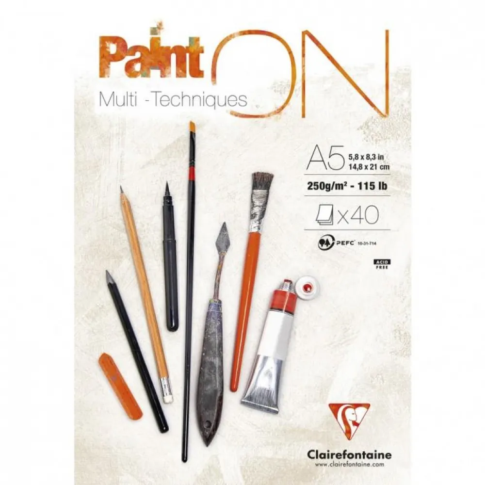 Μπλοκ mixed-media Clairefontaine 250gr A5 14.8x21cm 40 Φύλλα