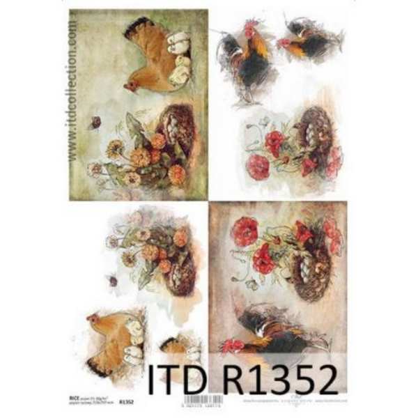 Ριζόχαρτο με Κοτούλες και Λουλούδια ITD 21x29.7cm