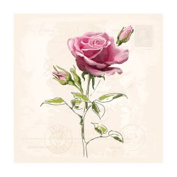 Χαρτοπετσέτα για Decoupage Τριαντάφυλλο ροζ - 1 τεμ.