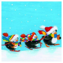 Χαρτοπετσέτα Χριστουγεννιάτικη Four Pinguins in a Row - 1 τεμ.