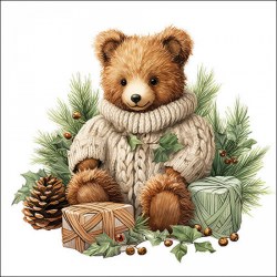 Χαρτοπετσέτα Χριστουγεννιάτικη Cuddle Bear - 1 τεμ.
