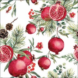 Χαρτοπετσέτα Χριστουγεννιάτικη Pomegranates White - 1 τεμ.