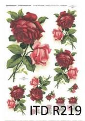 Ριζόχαρτο ITD Ροζ Κόκκινα Τριαντάφυλλα - 29.7x21cm