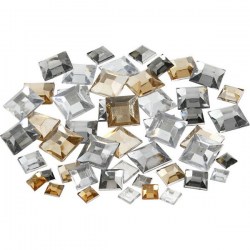 Τετράγωνες ψηφίδες 6-9-12mm  χρυσό-ασημί 360 τεμάχια 