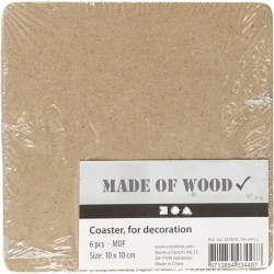 MDF Σουβερ 100x100 mm πάχους 3mm σετ 6 τεμαχια