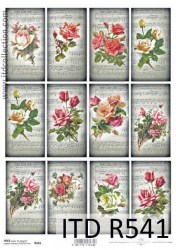 Ριζόχαρτο ITD Καρτελίτσες Τριαντάφυλλα - 29.7x21cm