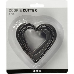 Κουπατ Καρδίες για μπισκότα 8cm σετ 5 τεμαχια