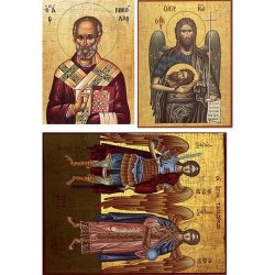 Ριζόχαρτο με αγιογραφίες Αγίου Ιωάννη-Άγιο Νικόλαο και Αγ. Ταξιάρχες A3 