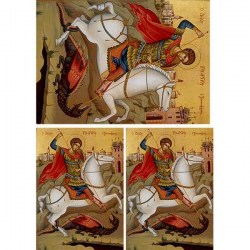 Ριζόχαρτο με αγιογραφίες του Αγίου Γεωργίου A3 
