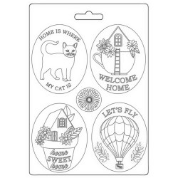 Καλούπι Σιλικόνης Create Happiness - Welcome Home Tags A5 - Stamperia