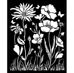 Mix Media Stencil Λουλούδια 25x20cm - Stamperia