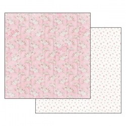 Χαρτι Scrapbooking  Διπλής Όψεως με ροζ και λευκά λουλούδια 30.5x30.5cm  Stamperia