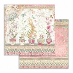 Χαρτί Scrapbooking  Διπλής Όψεως βάζα ορχιδέες 30.5x30.5cm  Stamperia