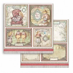 Χαρτί Scrapbooking Διπλής Όψεως Alice cards 30.5x30.5cm  Stamperia