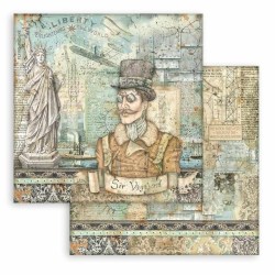 Χαρτί Scrapbooking Διπλής Όψεως Sir Vagabond Aviator Staue of Liberty 30.5x30.5cm  Stamperia