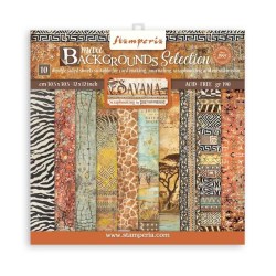 Σετ 10 Χαρτιά Scrapbooking Maxi Background Savana 31x31x0.6cm 190gr Stamperia