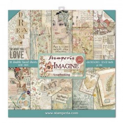 Σετ 10 Χαρτιά Scrapbooking Imagine 31x31x0.6cm  190gr Stamperia