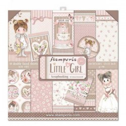 Σετ 10 Χαρτιά Scrapbooking Little Girl 31x31x0.6cm  190gr Stamperia