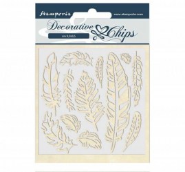 Διακοσμητικό Chipboard Φτερά 14x14cm Stamperia