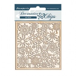 Διακοσμητικό Chipboard Winter Tales fiocchi neve 14x14cm Stamperia