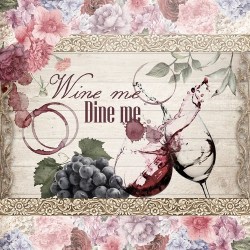 Χαρτοπετσέτα για Decoupage Wine me Dine me 33x33cm - 1 τεμ.