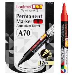 Ανεξίτηλος Μαρκαδόρος Leaderart UNiD A70 0.8-2.2mm - Κόκκινο
