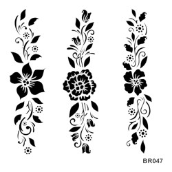 Stencil Μπορντούρες Λουλούδια 30x30cm 